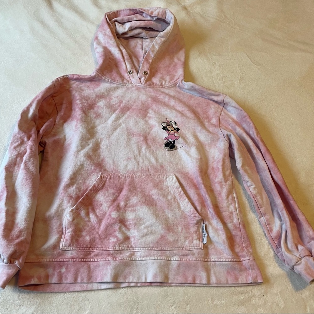 M PrettyLittleThing Disney Minnie Mouse Unicorn Pink Tie Dye Hooded Sweater